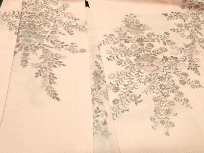 平和屋着物＃羽織　寿光織　草花文　金糸　正絹　逸品　CABF1251in