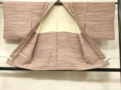 平和屋着物＃羽織　横段文　銀通し地　正絹　逸品　CABF1253in