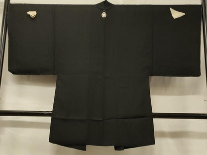 平和屋着物＃男性　長羽織　黒紋付　高島屋扱い　正絹　逸品　未使用　CABF1255in