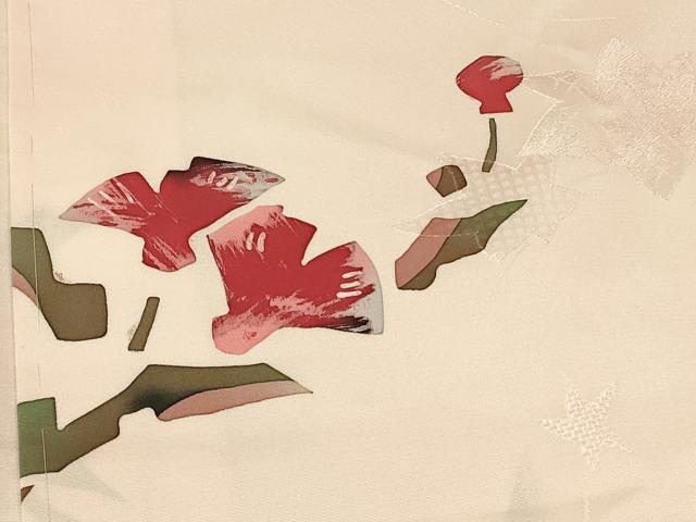 平和屋着物＃羽織　ろうけつ染め　草花文　正絹　逸品　未使用　CABF1257in