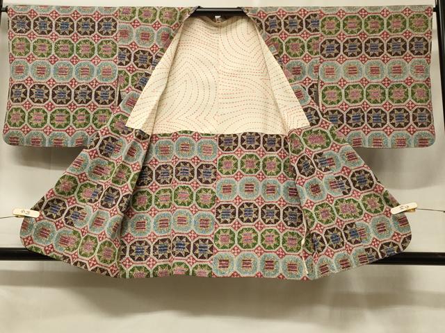 平和屋着物＃道行コート　亀甲文　正絹　逸品　CABF1260in