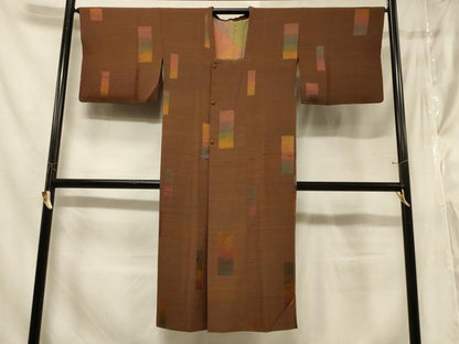 平和屋着物＃道行コート　短冊横段文　暈し染め　ロング丈　正絹　逸品　CABF1269in