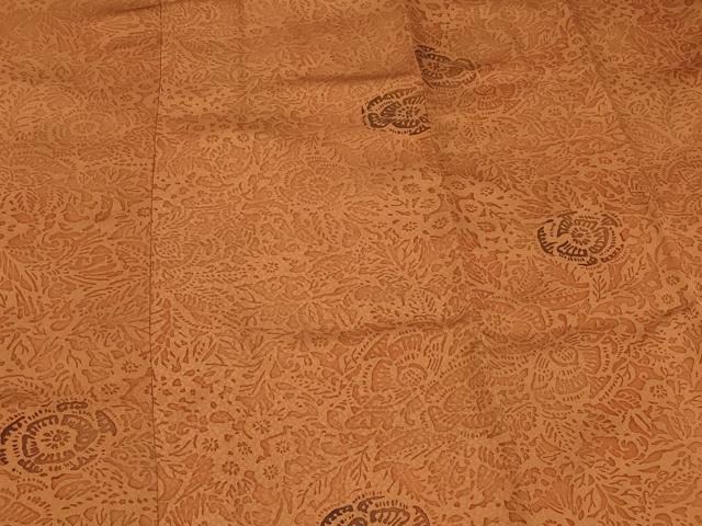 平和屋着物＃道中着　型染め　更紗花文　正絹　逸品　CABF1271in