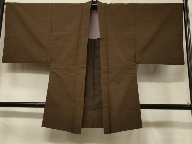 平和屋着物＃男性　長羽織　紬地　単衣　霞文　正絹　逸品　CABF1277in