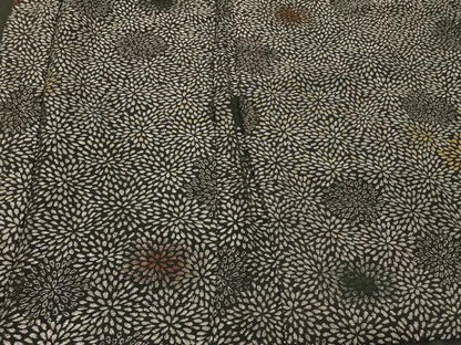 平和屋着物＃羽織　寿光織　菊づくし　黒地　金銀糸　正絹　逸品　CABF1278in