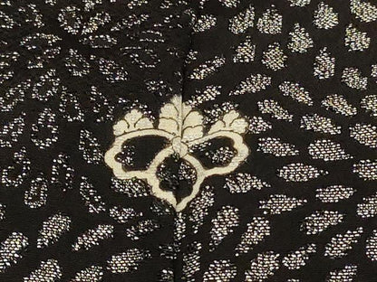 平和屋着物＃羽織　寿光織　菊づくし　黒地　金銀糸　正絹　逸品　CABF1278in