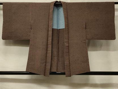 平和屋着物＃羽織　紬地　単衣　霞文　正絹　逸品　CABF1280in
