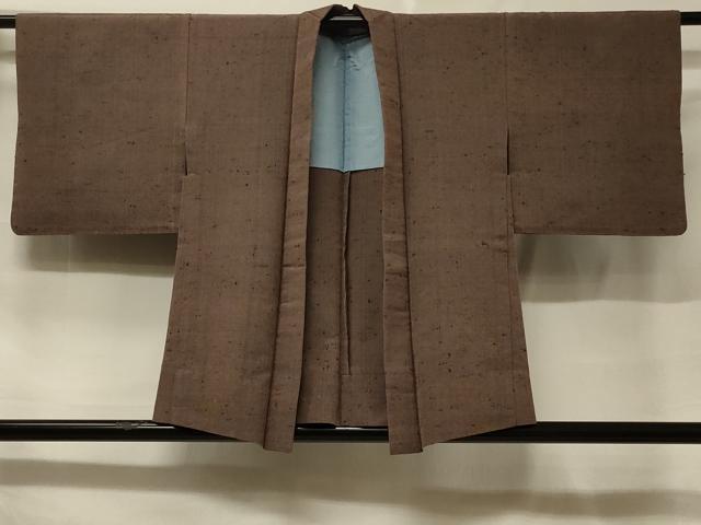平和屋着物＃羽織　紬地　単衣　霞文　正絹　逸品　CABF1280in