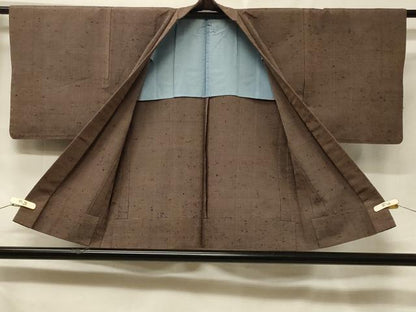 平和屋着物＃羽織　紬地　単衣　霞文　正絹　逸品　CABF1280in