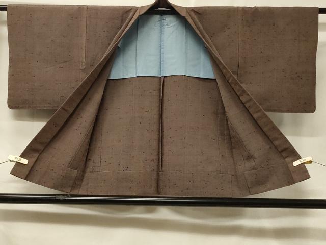 平和屋着物＃羽織　紬地　単衣　霞文　正絹　逸品　CABF1280in
