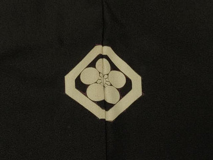 平和屋着物＃男性　長羽織　黒紋付き　正絹　逸品　CABF1281in