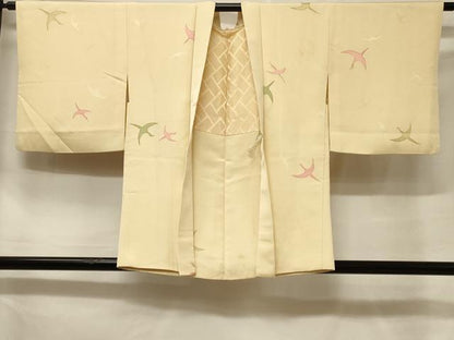 平和屋着物＃羽織　地紋起こし　飛鶴文　正絹　逸品　CABF1284in