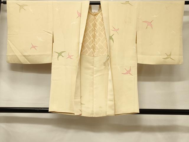 平和屋着物＃羽織　地紋起こし　飛鶴文　正絹　逸品　CABF1284in