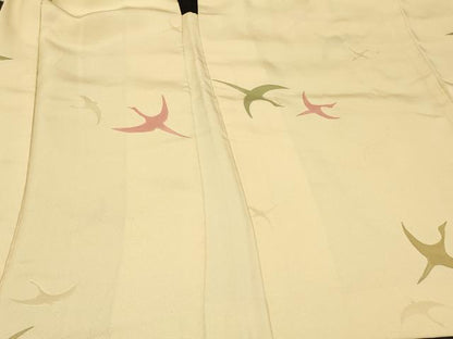 平和屋着物＃羽織　地紋起こし　飛鶴文　正絹　逸品　CABF1284in