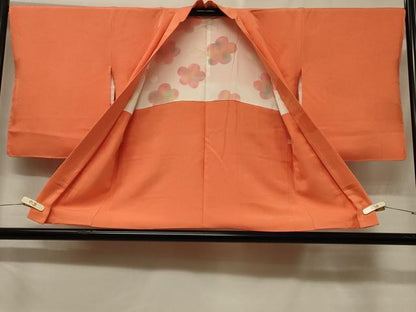 平和屋着物＃羽織　色無地　雲重ね地紋　黄丹色　正絹　逸品　未使用　CABF1285in