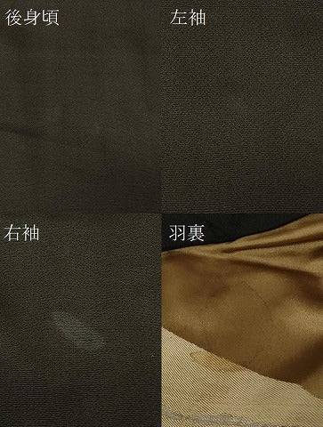 平和屋着物＃男性　長羽織　黒地　正絹　逸品　CABF1287in