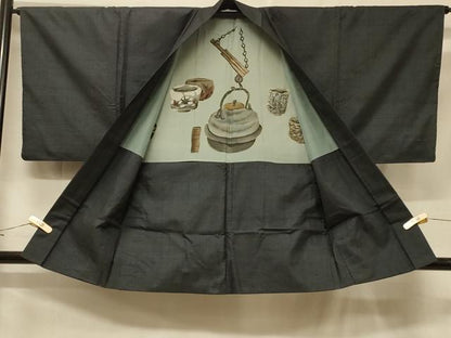 平和屋着物＃男性　本場大島紬　羽織　100亀甲　総詰め　正絹　逸品　CABF1289in
