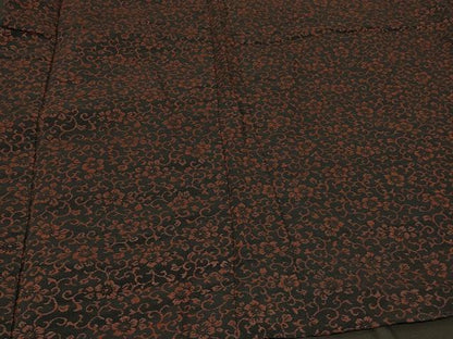 平和屋着物＃羽織　花唐草文　黒地　正絹　逸品　CABF1292in