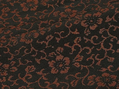 平和屋着物＃羽織　花唐草文　黒地　正絹　逸品　CABF1292in