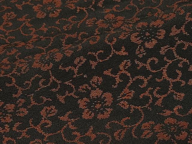平和屋着物＃羽織　花唐草文　黒地　正絹　逸品　CABF1292in