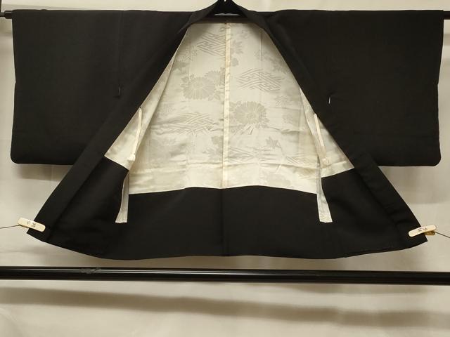 平和屋着物＃羽織　寿光織　風景文　黒地　金糸　正絹　逸品　CABF1293in