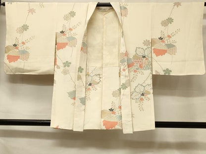平和屋着物＃羽織　寿光織　吉祥草花文　金銀糸　正絹　逸品　未使用　CABF1295in