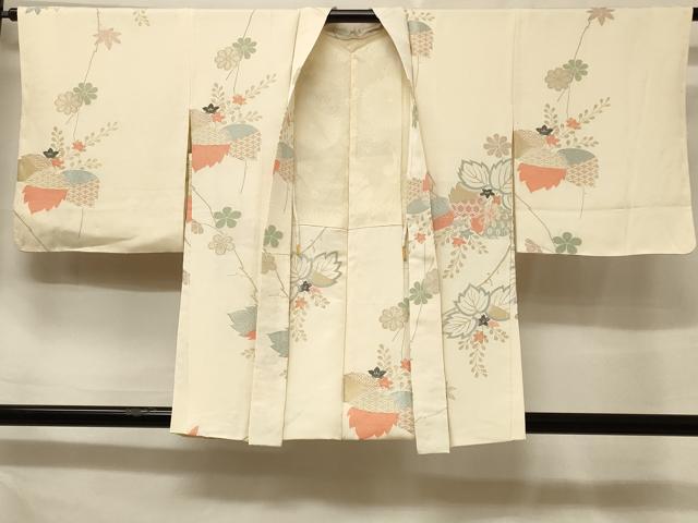 平和屋着物＃羽織　寿光織　吉祥草花文　金銀糸　正絹　逸品　未使用　CABF1295in