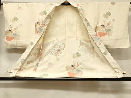 平和屋着物＃羽織　寿光織　吉祥草花文　金銀糸　正絹　逸品　未使用　CABF1295in
