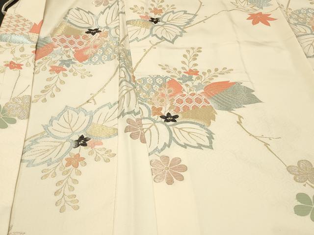 平和屋着物＃羽織　寿光織　吉祥草花文　金銀糸　正絹　逸品　未使用　CABF1295in