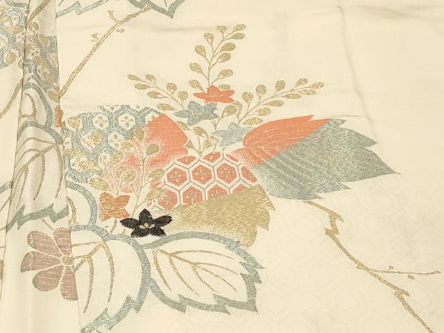 平和屋着物＃羽織　寿光織　吉祥草花文　金銀糸　正絹　逸品　未使用　CABF1295in 平和屋着物＃羽織 寿光織 吉祥草花文 金銀糸 正絹 逸品 未使用 CABF1295in