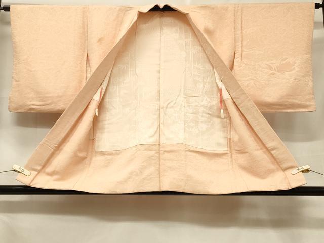 平和屋着物＃羽織　色無地　葉づくし地紋　洗柿色　正絹　逸品　CABF1297in