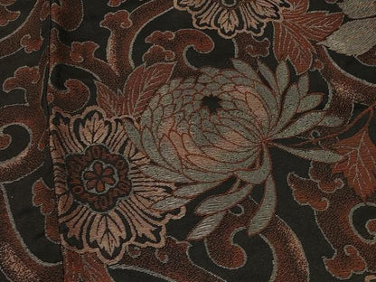 平和屋着物＃羽織　花唐草文　黒地　金糸　正絹　逸品　CABF1300in