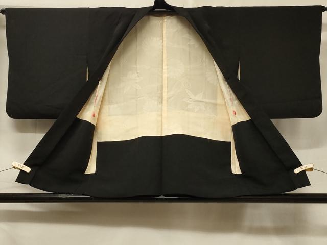 平和屋着物＃羽織　総刺繍　枝葉文　黒地　金糸　正絹　逸品　未使用　CABF1301in