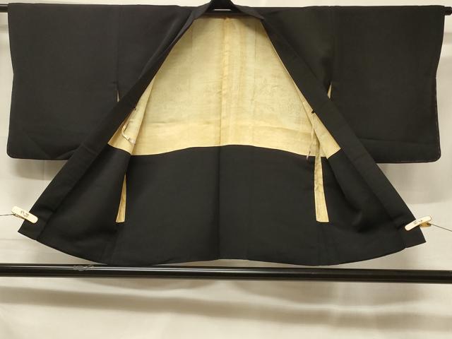 平和屋着物＃羽織　総刺繍　吉祥草花文　黒地　正絹　逸品　CABF1307in 平和屋着物＃羽織 総刺繍 吉祥草花文 黒地 正絹 逸品 CABF1307in