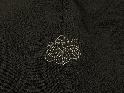 平和屋着物＃羽織　寿光織　立波文　黒地　金糸　正絹　逸品　CABF1311in