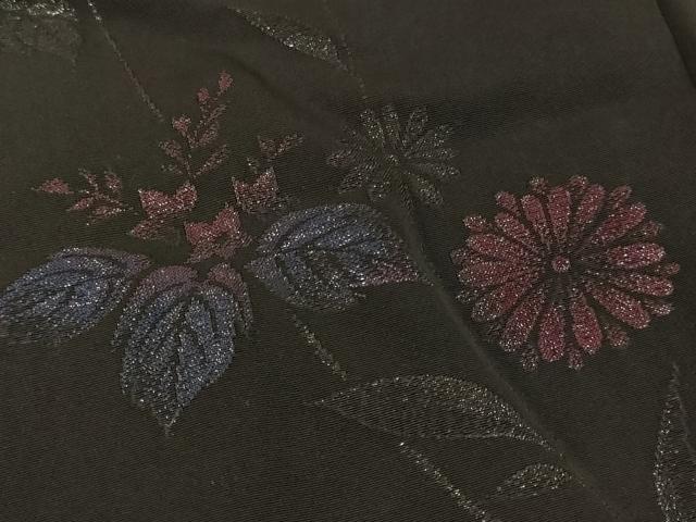 平和屋着物＃羽織　寿光織　枝花文　黒地　正絹　逸品　CABF1312in 平和屋着物＃羽織 寿光織 枝花文 黒地 正絹 逸品 CABF1312in