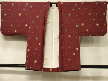 平和屋着物＃羽織　地紋起こし　丸文　正絹　逸品　CABF1323in
