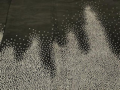 平和屋着物＃羽織　霞文　黒地　正絹　逸品　CABF1324in