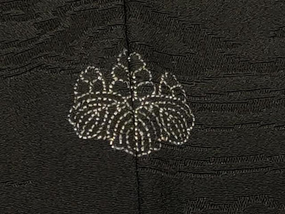 平和屋着物＃羽織　霞文　黒地　正絹　逸品　CABF1324in