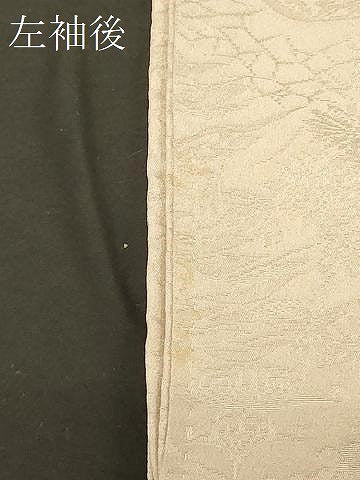 平和屋着物＃羽織　色無地　風景草花地紋　灰桜色　正絹　逸品　CABF1329in
