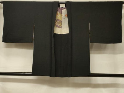 平和屋着物＃羽織　寿光織　風景文　黒地　金銀糸　正絹　逸品　CABF1337in