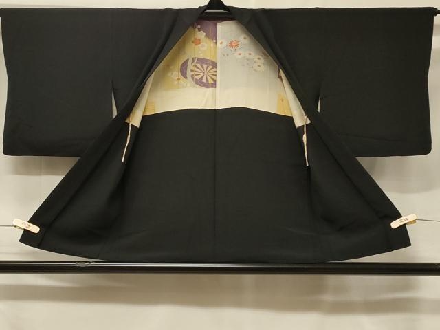 平和屋着物＃羽織　寿光織　風景文　黒地　金銀糸　正絹　逸品　CABF1337in