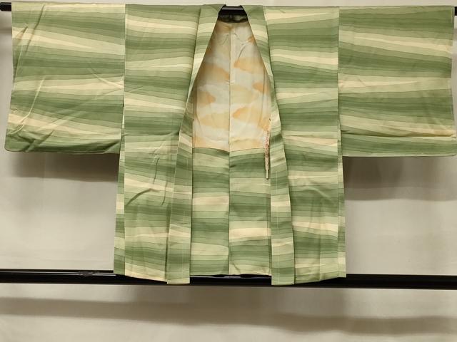平和屋着物＃羽織　横段文　正絹　逸品　未使用　CABF1338in