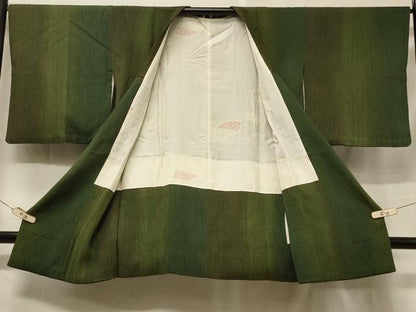 平和屋着物＃道行コート　ふくれ織　変わり間道　ロング丈　正絹　逸品　CABF1345in