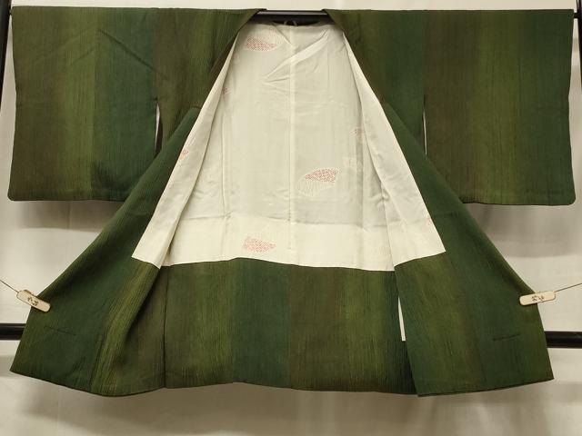 平和屋着物＃道行コート　ふくれ織　変わり間道　ロング丈　正絹　逸品　CABF1345in