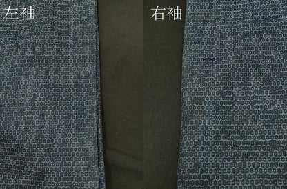 平和屋着物＃男性　長羽織　紬地　140亀甲　正絹　逸品　CABF1347in