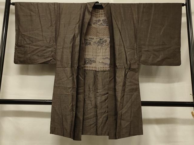 平和屋着物＃男性　本場大島紬　長羽織　絣文様　正絹　逸品　CABF1348in