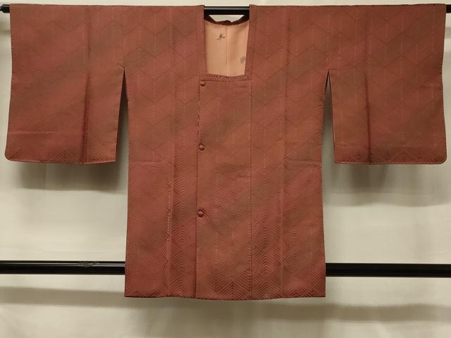平和屋着物＃道行コート　菱松葉文　正絹　逸品　CABF1353in