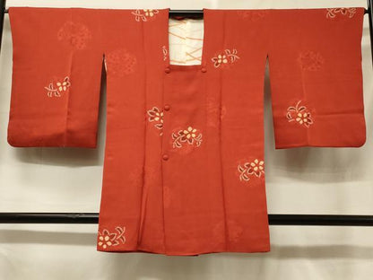 平和屋着物＃道行コート　草花文　正絹　逸品　CABF1355in