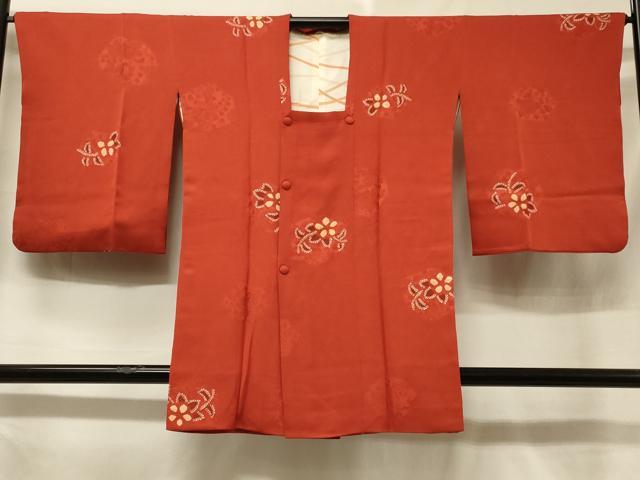 平和屋着物＃道行コート　草花文　正絹　逸品　CABF1355in
